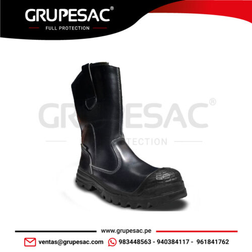 Bota Campera Negro Reforzado Lustrable Faj
