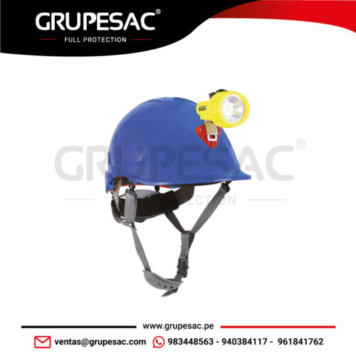 Casco Abs Mta Azul Con Portalámpara Full Steelpro
