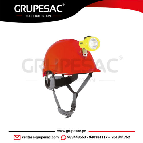 Casco Abs Mta Rojo Con Portalámpara Full Steelpro