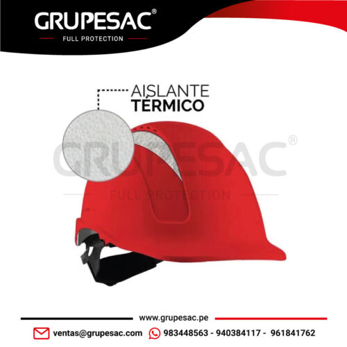 Casco MTA-V ABS Ventilado Aislante Térmico Rojo Steelpro