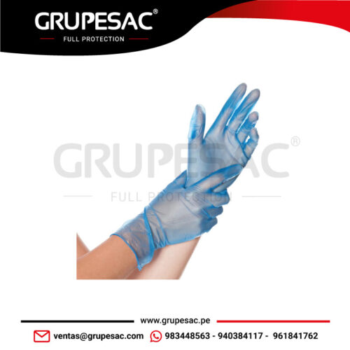 Guantes de Vinilo Azul RyG