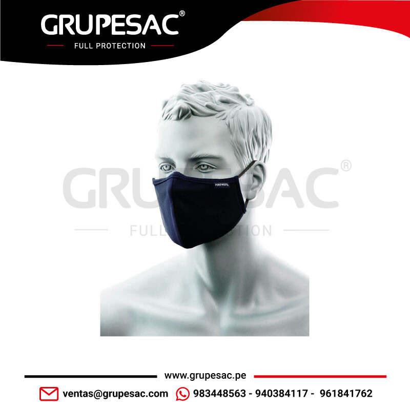 Mascarilla-facial-textil-antimicrobiana-de-3-capas-con-banda-nasal-CV35-Portwest Mascarilla facial textil antimicrobiana de 3 capas con banda nasal CV35 Portwest