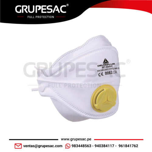 Mascarillas de Uso Único con 4 Partes Plegables con Válvula Delta Plus