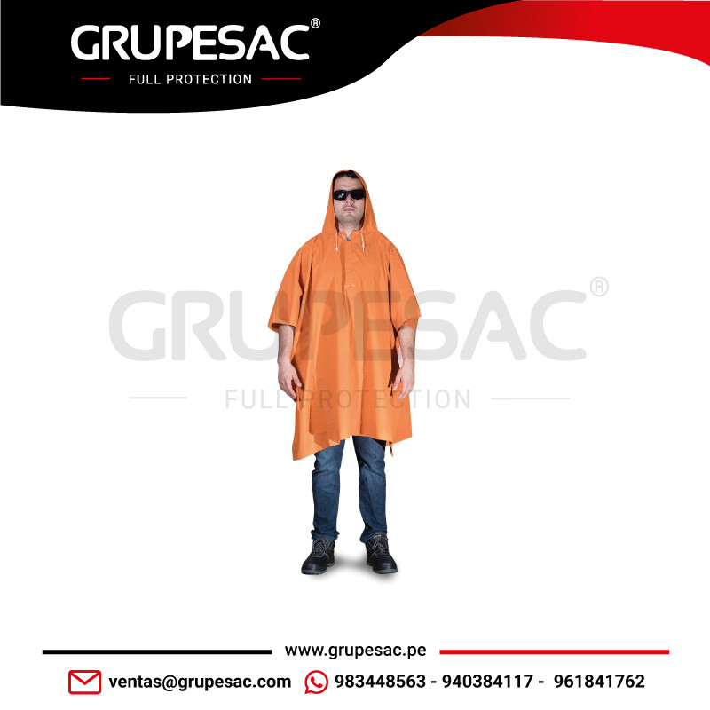 PONCHO-PVC-NARANJA-CLUTE PONCHO PVC NARANJA CLUTE